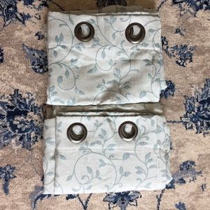 Panel Curtains Beige Dusty Green Set of 2